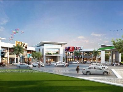 3d-shopping-mall-walkthrough-rendering-services-virtual walk through -Coonoor-buildings-birds-eye-view